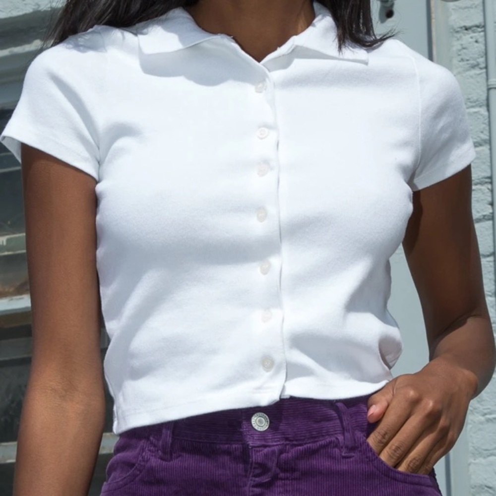 NEW Brandy Caroline Top (cropped, white)